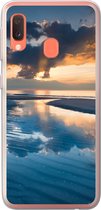 Geschikt voor Samsung Galaxy A20e hoesje - Zonsondergang bij de Nederlandse kust - Siliconen Telefoonhoesje