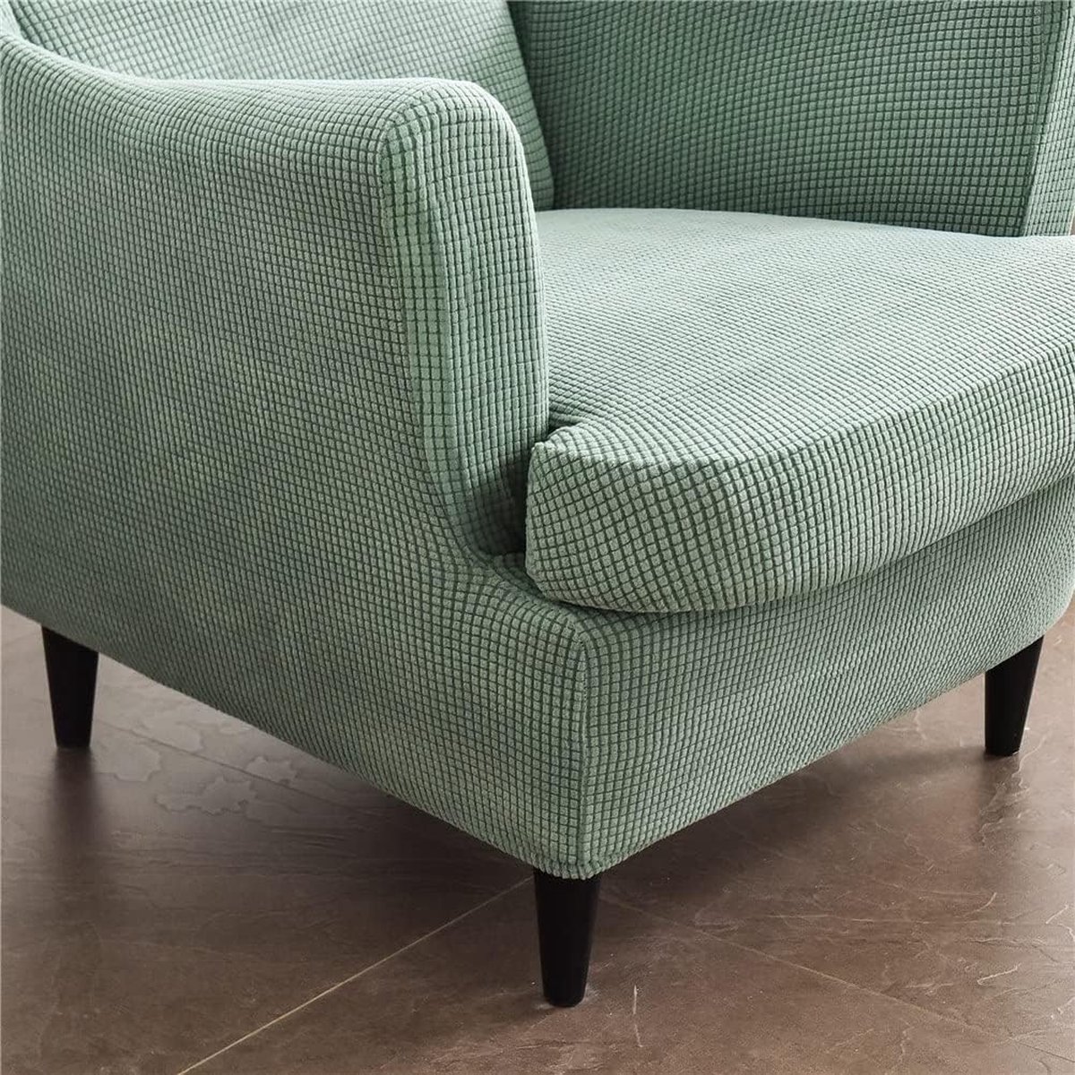 AQIGR Fluwelen Hoes Voor Fauteuil Met Vleugelrugleuning En Vleugelstoelhoezen Opbergkrukhoezen