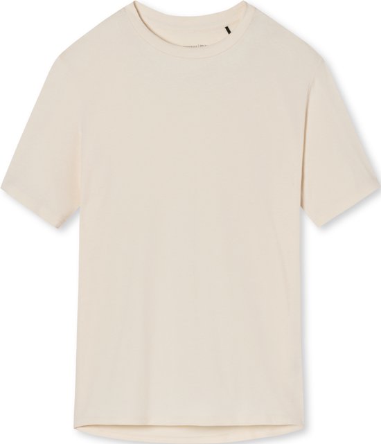 SCHIESSER Mix+Relax T-shirt - dames shirt korte mouwen cremekleurig - Maat: 46