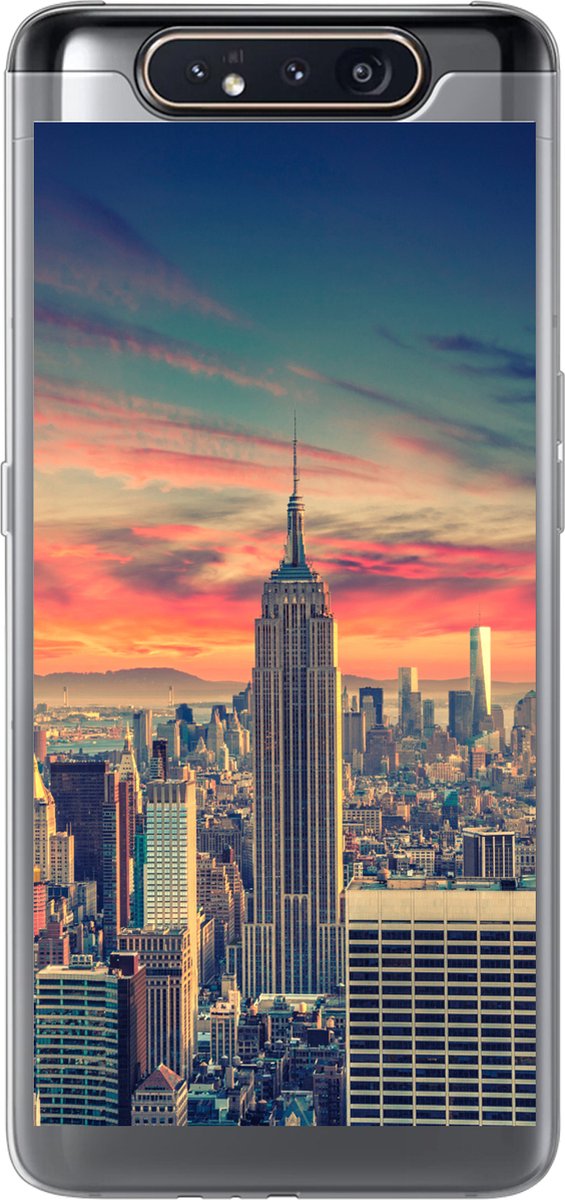 Telefoonhoesje Geschikt voor Samsung Galaxy A80 hoesje - New York - Manhattan - Empire State Building - Siliconen Telefoonhoesje Telefoonhoesje