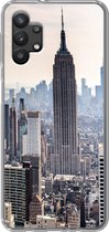 Geschikt voor Samsung Galaxy A32 5G hoesje - New York - Mist - USA - Siliconen Telefoonhoesje