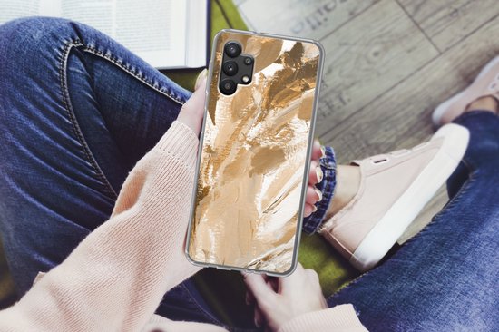 Coque Samsung Galaxy A32 5G - Peinture - Or - Beige - Siliconen