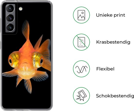 Coque Samsung Galaxy S21 - Poisson rouge - Animaux aquatiques - Yeux - Siliconen