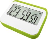 Minuterie de cuisine numérique Krumble - Avec horloge numérique et alarme - Parfait pour la cuisine avec aimant et pare-chocs en caoutchouc - Blanc avec vert