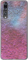 Geschikt voor Huawei P20 Pro hoesje - Roze - Glitter - Abstract - Design - Blauw - Siliconen Telefoonhoesje