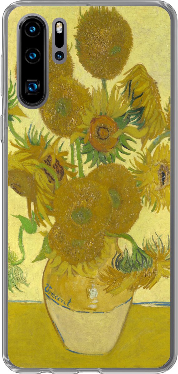 Telefoonhoesje Geschikt voor Huawei P30 Pro hoesje - Zonnebloemen - Vincent van Gogh - Siliconen Telefoonhoesje Telefoonhoesje