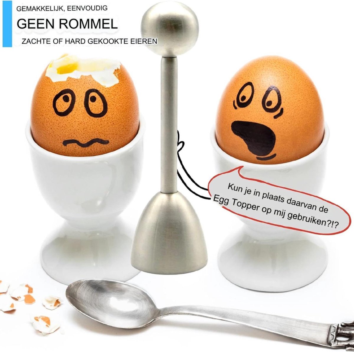 Eierschaalverwijderaar, Eieropener, Roestvrijstalen Eiercracker Topper Eierschaalsnijder Roestvrijstalen Keukengereedschap Voor Zachtgekookte Eieren En Ei1pcsilve