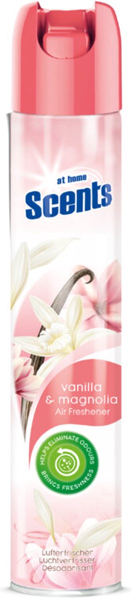 Goedkoopste 12x At Home Luchtverfrisser Spray Vanille en Magnolia 400 ml