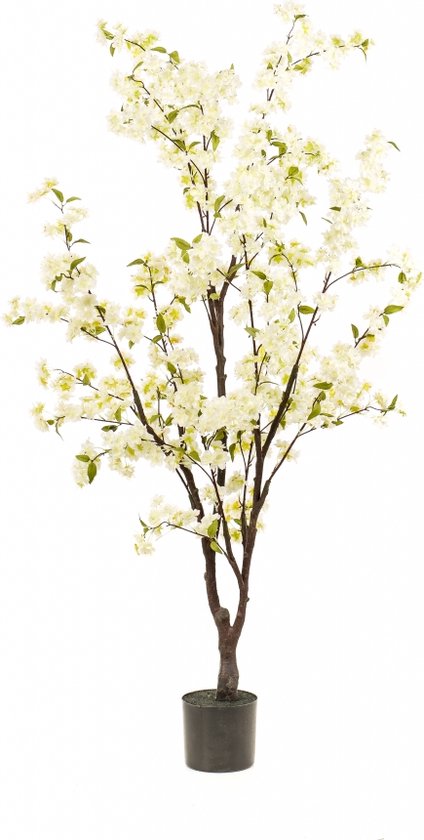 Fleurdirect Kunstplant Cherry Tree - Polyester - Wit - 0 x 175 x 0 cm (BxHxD)