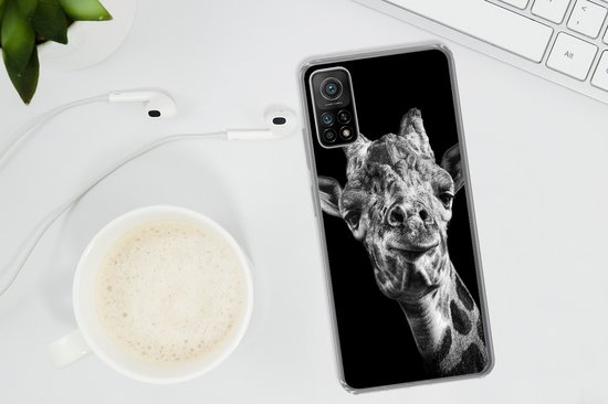Xiaomi Mi 10T 5G - Girafe - Animal - Zwart - Wit - Coque de téléphone en Siliconen