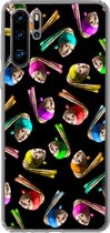 Geschikt voor Huawei P30 Pro hoesje - Meisje met de parel - Regenboog - Patronen - Siliconen Telefoonhoesje