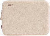 Casies Teddy laptop sleeve / hoes - 13 / 14 inch - Creme - Off White - Fluffy laptophoes - case - Macbook Air / Pro
