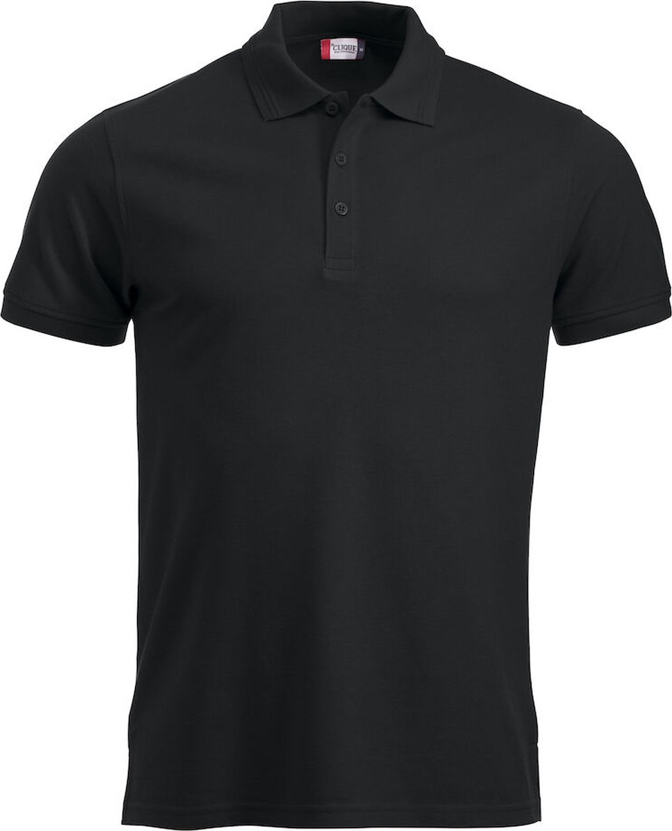 Clique Manhattan Heren Polo Zwart maat XS