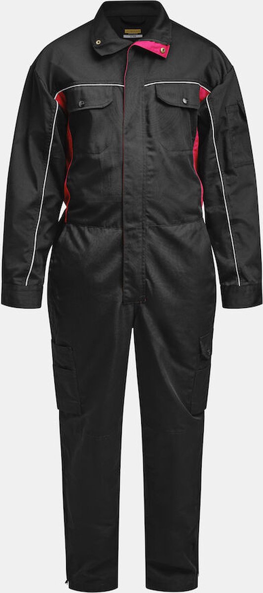 Jobman 4327 Service Overalls 65432723 - Zwart/Rood - C60