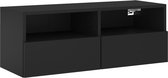 vidaXL - Tv-wandmeubel - 80x30x30 - cm - bewerkt - hout - zwart