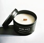 Geurkaars Pure Soul - 8 oz - Handgemaakte Geurkaars - Woodwick Geurkaars Candle Travel Tin | Brandtijd: 50 uur