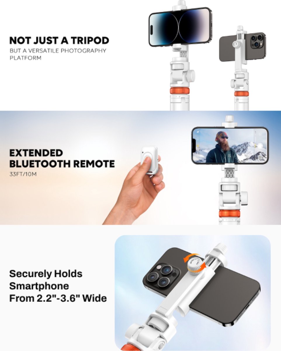 Sounix Bluetooth Selfie Stick Tripod thumbnail 4