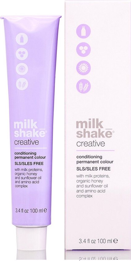 Vopsea Permanenta Milk Shake Creative 44n, Castaniu Mediu Natural, 100ml