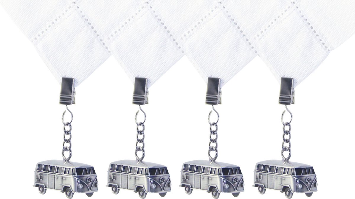 BRISA VW Collection - Volkswagen T1 Bulli Bus 3D tafelkleed gewichten (set van 4/antiek zilver look)