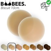 BOOBEES Couvre-tétons - 10 cm - Biscuit - Beige Couleur Peau Claire - Autocollants pour mamelons - Réutilisables - Patchs pour mamelons - Swimproof - Invisible - Gros seins