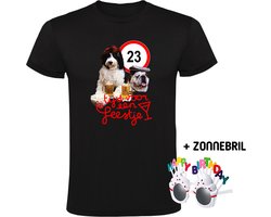 23 Jaar Tijd voor een Feestje Heren T-shirt - Inclusief Happy Birthday zonnebril - 23e verjaardag - shirt kado - jarig