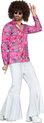 Wilbers & Wilbers - Hippie Kostuum - Hippie Roze Blouse Pim Man - Roze - XL - Carnavalskleding - Verkleedkleding