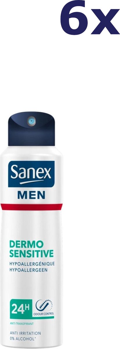 Goedkoopste Sanex Men Dermo Sensitive Deodorant Spray - 6 x 200 ml