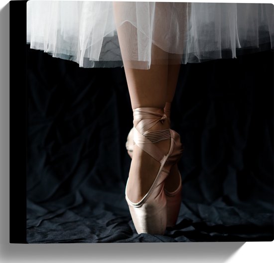 Canvas - Ballerina - Balet - Schoenen - Dansen - 30x30 cm Foto op Canvas Schilderij (Wanddecoratie op Canvas)