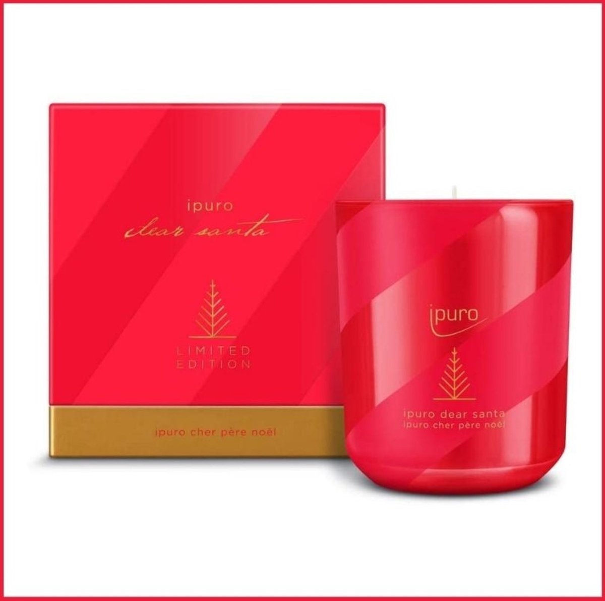 Ipuro Dear Santa geurkaars- Kerst