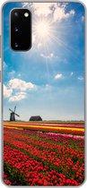 Telefoonhoesje Geschikt voor Samsung Galaxy S20 hoesje - Indrukwekkend tulpenveld in Nederland - Siliconen Telefoonhoesje