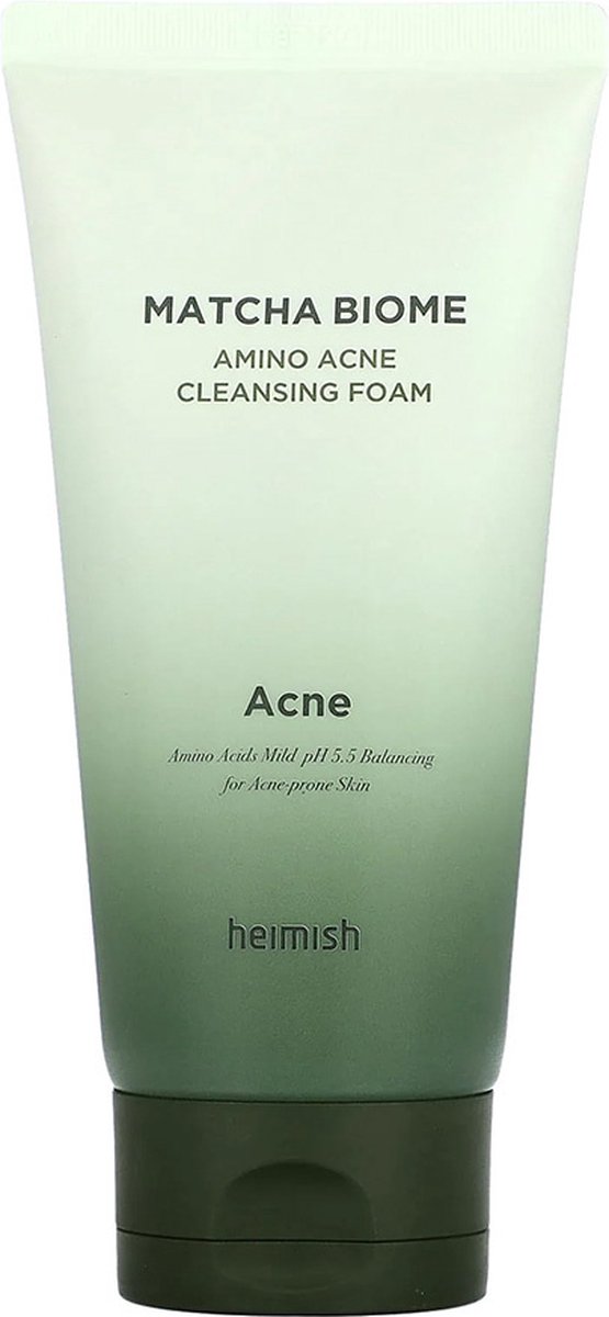 Heimish Matcha Biome Amino Acne Cleansing Foam 150g. Creamy and rich foaming cleanser for oily and acne-prone sensitive skin.