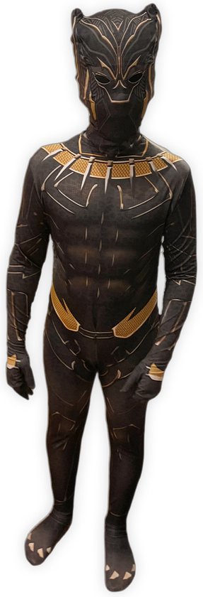 Superheldendroom - Killmonger - Golden Jaguar suit - 122 (6/7 Jaar) - Verkleedkleding - Superheldenpak