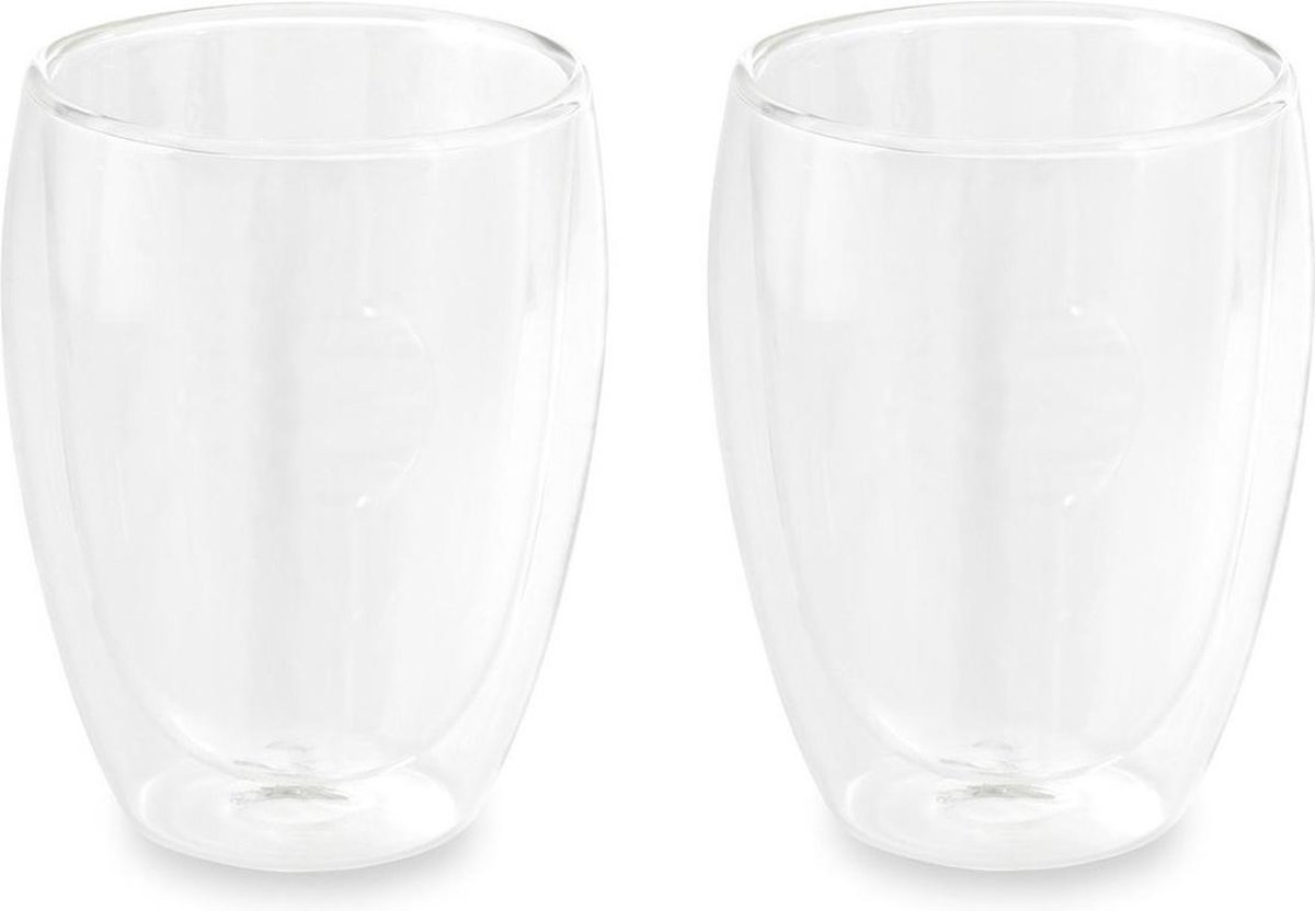 Glozini Dubbelwandig Koffieglas - 350ml - Set van 2 - Dubbelwandig Glas