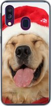 Geschikt voor Samsung Galaxy A40 hoesje - Hond - Grappig - Lachen - Kinderen - Jongens - Meisjes - Siliconen Telefoonhoesje