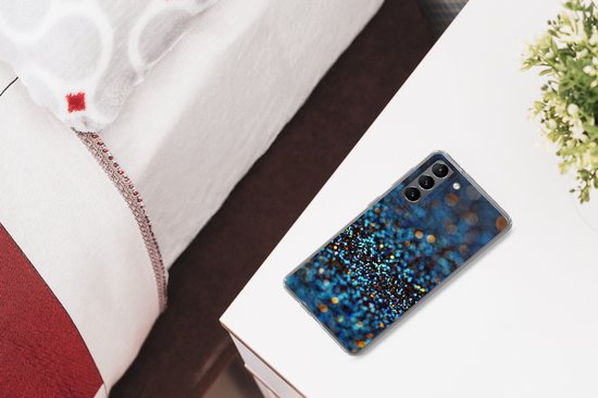 Coque Samsung Galaxy S21 - Fond délavé paillettes colorées - Siliconen - Noël - Cadeaux - Cadeaux chaussures