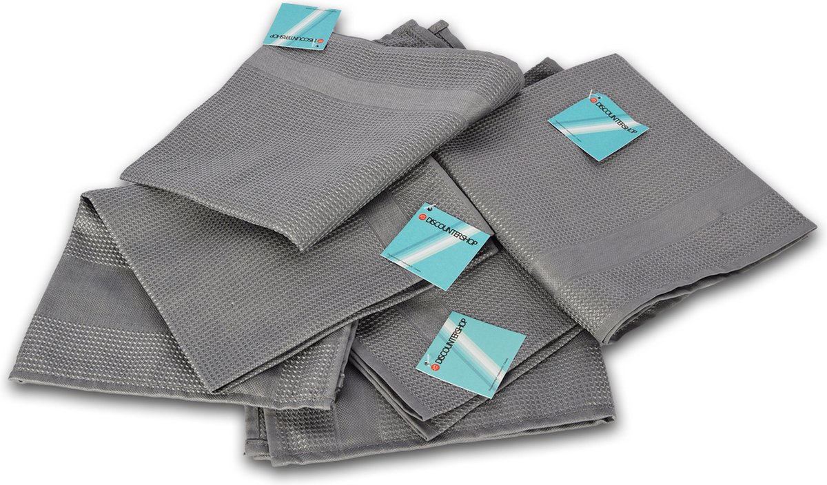 Goedkoopste Set van 4 Grijze Polier Doeken 42x68cm | Multifunctioneel voor Auto en Huishouden | Voordeelverpakking