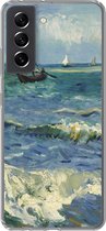 Geschikt voor Samsung Galaxy S21 FE hoesje - Zeegezicht bij Les Saintes-Maries-de-la-Mer - Vincent van Gogh - Siliconen Telefoonhoesje