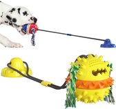 Huisdier Multi-Functionele Zuignap Trekkoord Speelgoed - Drijvende Waterbal -Tandenreinigingsbal - Tandenknarsend Speelgoed - Hond Trekspel Interactief Speelgoed - Geel