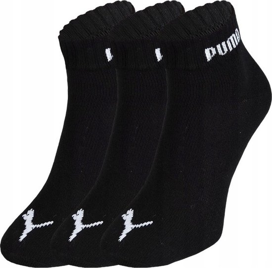 PUMA - Unisex - Maat 39 - 42 cm - Sokken voor Heren/Dames - Zwart - Sport - QUARTER - Korte sokken - ( 3 - pack )