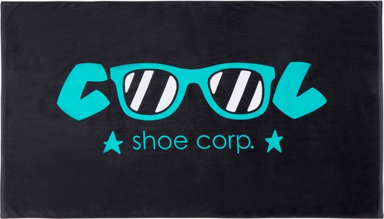 Cool Shoe Corp Grote Strandlaken "CORP CORP BLACK" - Luxe Mix van Polyester/Katoen - 170 x 100 cm