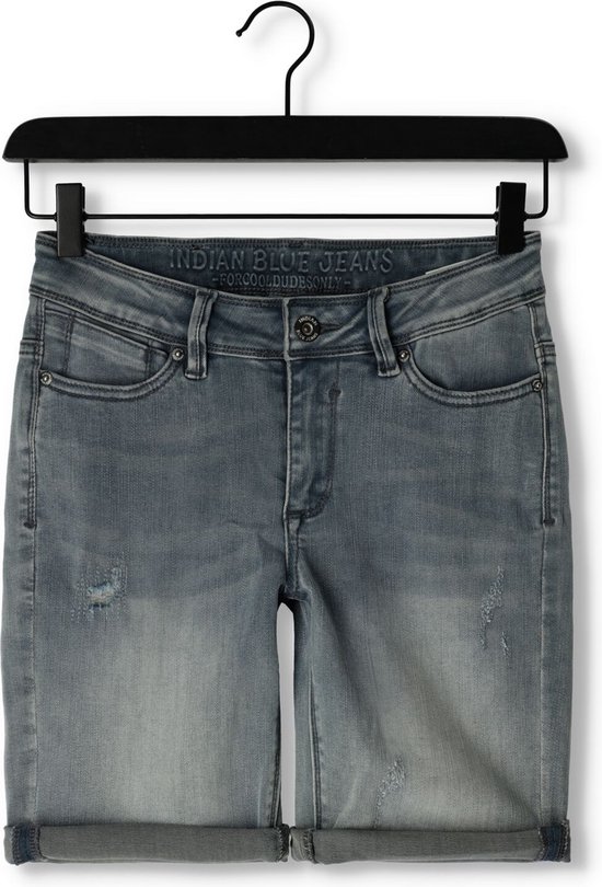 Indian Blue Jeans Blue Grey Damage Andy Short Broeken Jongens - Grijs