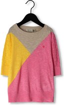 Like FLO Knitted Slub Colourblock Sweater Truien & Vesten Meisjes - Sweater - Hoodie - Vest- Roze - Maat 104