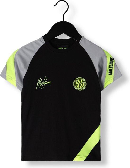 Malelions T-shirt Polo's & T-shirts Jongens - Polo shirt - Zwart - Maat 116