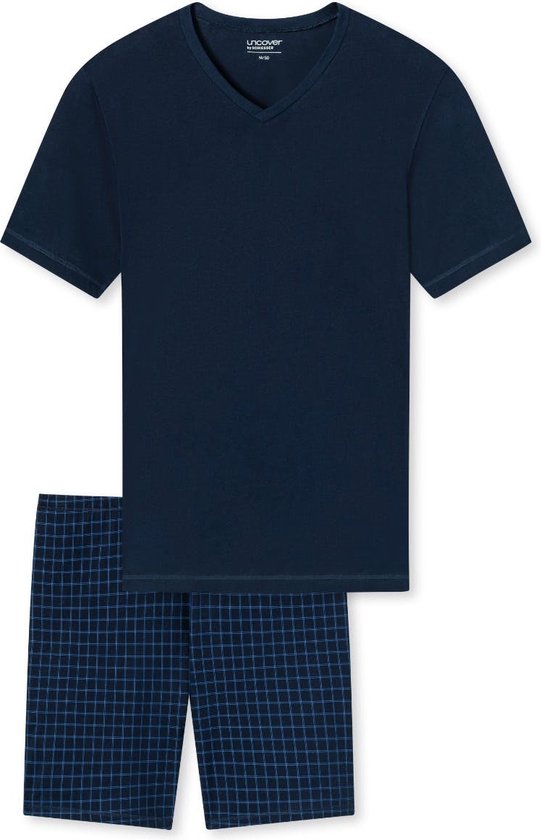 Schiesser Uncover Pyjama korte broek - 804 Blue - maat 3XL (3XL) - Heren Volwassenen - 100% katoen- 177164-804-3XL