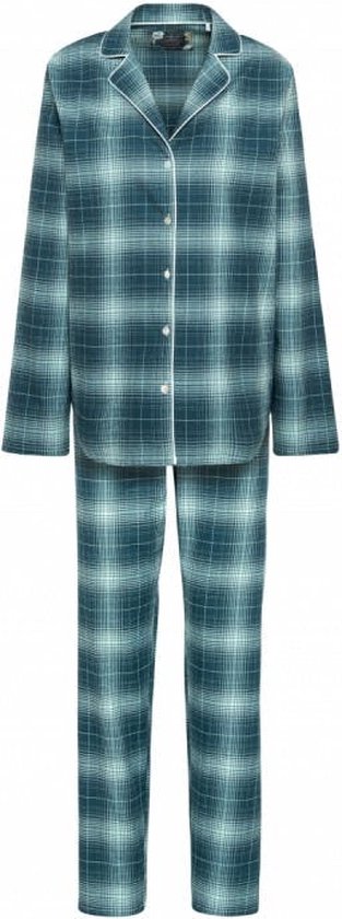 Triumph Dames Boyfriend PW X Checks Pyjamaset, Blue-Light