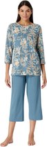 Schiesser Pyjama 3/4 broek - 913 Blue - maat 46 (46) - Dames Volwassenen - Katoen/Modal- 181236-913-46
