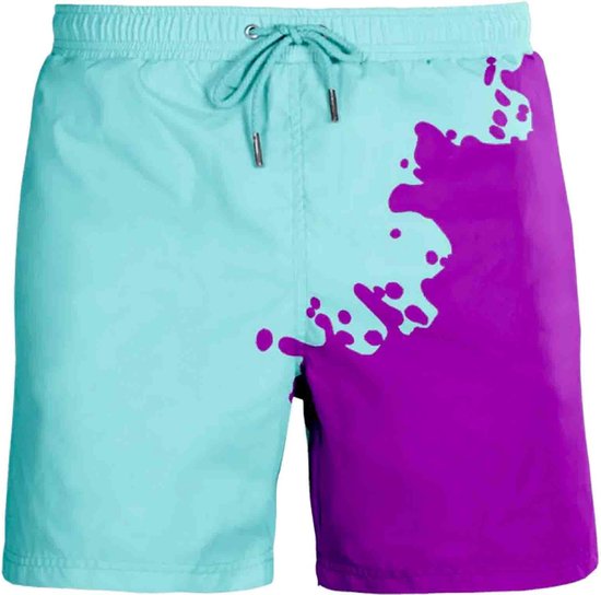 SEA'SONS - Zwembroek Jongens - Kleurveranderend - Rood-mint - Maat 116 (SEASONS - Kleur veranderend)
