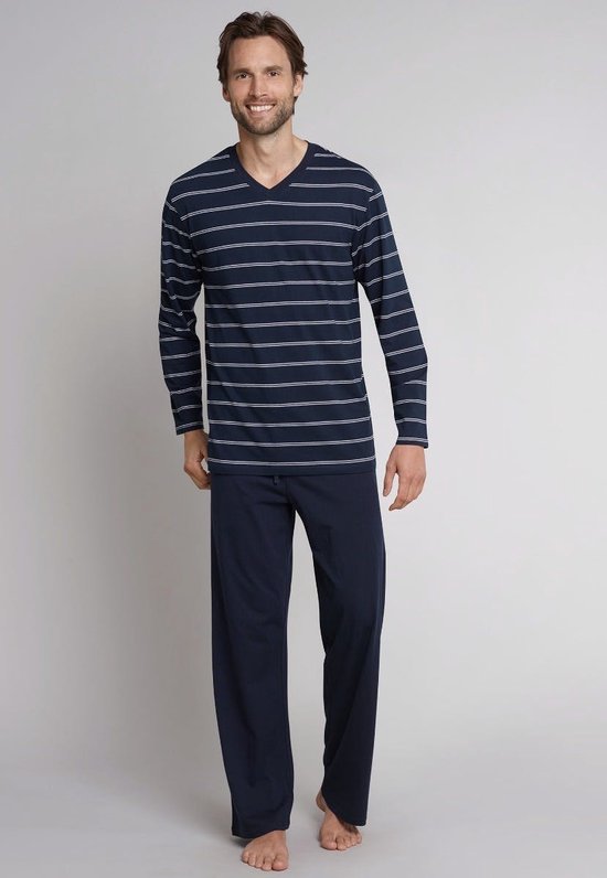Pyjama Homme Schiesser - Bleu Foncé - Col V - Taille 2XL