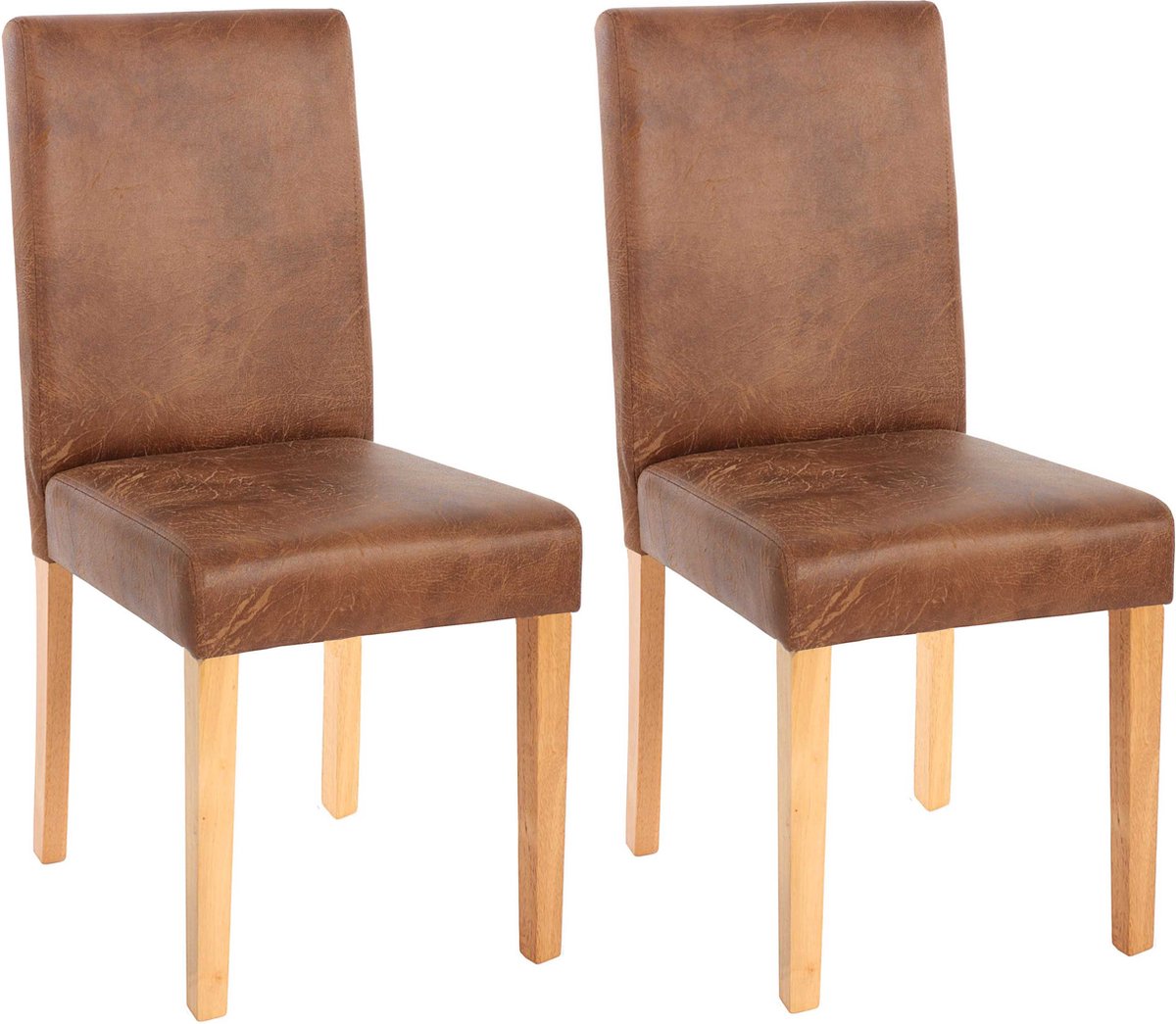 Cosmo Casa Set Van 2 Eetkamerstoelen - Keukenstoelen - Textiel - Imitatie Suède - Lichtgekleurde Poten