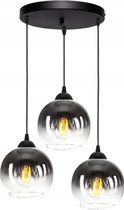 Lampe suspendue industrielle pour salon, salle à manger - Glas Smoking - 3 lumières - Glas fumé - 3 ampoules - Verre fumé